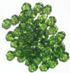50 9mm 3 Petal Transparent Olive Pansy Flower Beads